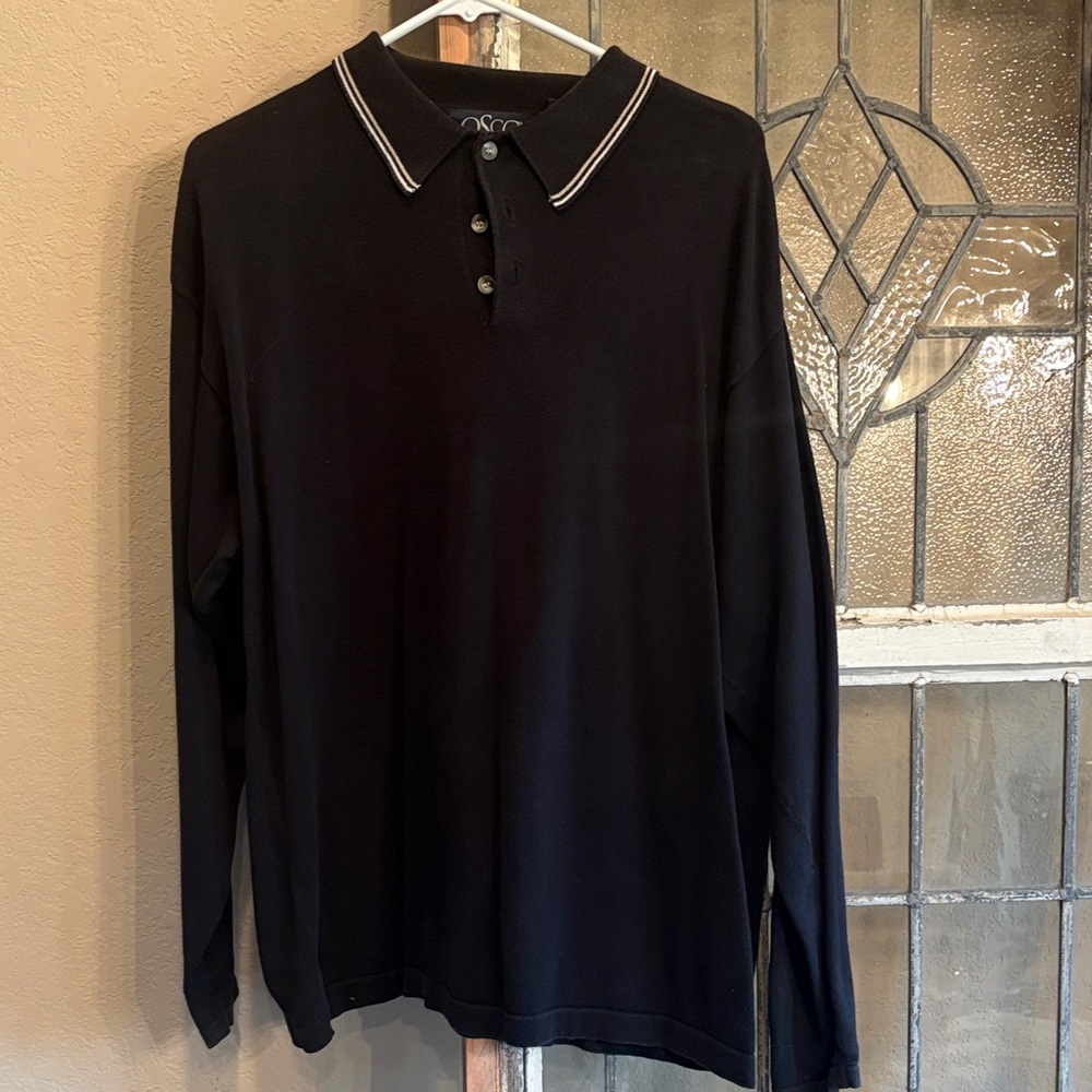 Harold's Black Long Sleeve Polo Shirt